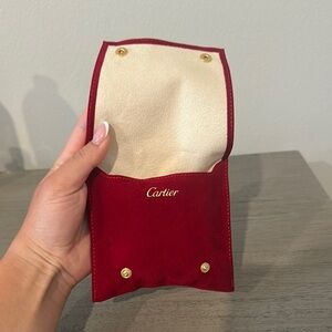 Cartier Red and Cream Jewelry Pouch